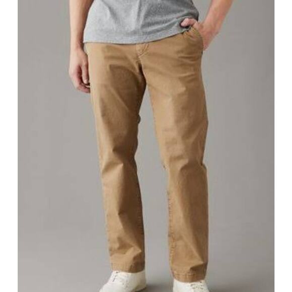 American Eagle Men’s Chino Slim Straight Khaki’s Flex Size 32x32 - Picture 1 of 11